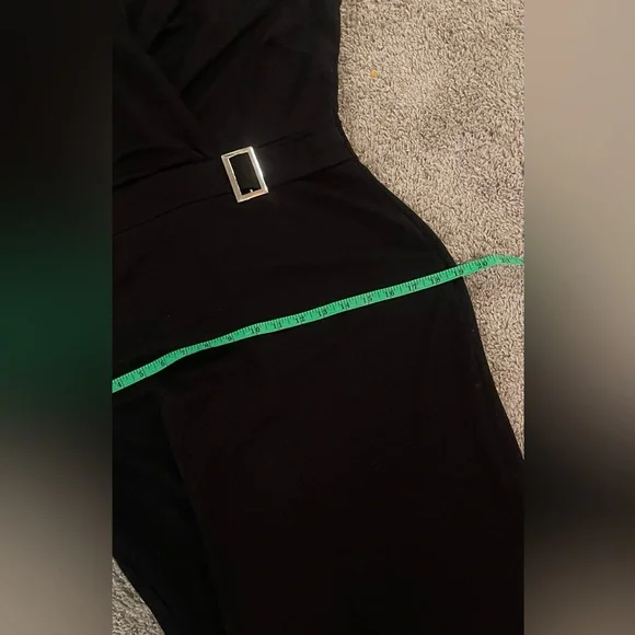 Elegant Black Sleeveless Dress with silver waist buckle size XL - Picture 13 of 14